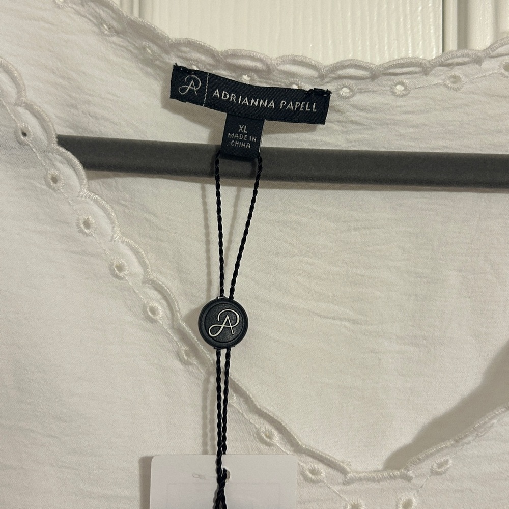 Adrianna Papell White Eyelet Blouse - Picture 2 of 4